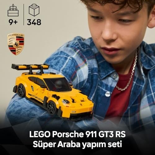LEGO Speed Champions Porsche 911 GT3 RS 77239 – 9 Yaş ve Üzeri Çocuklar İçin Detaylı Koleksiyonluk Model Araba, Sürücü Figürüyle Oyun ve Sergileme Yapım Seti, Araba Severlere Hediye Fikri (348 Parça)