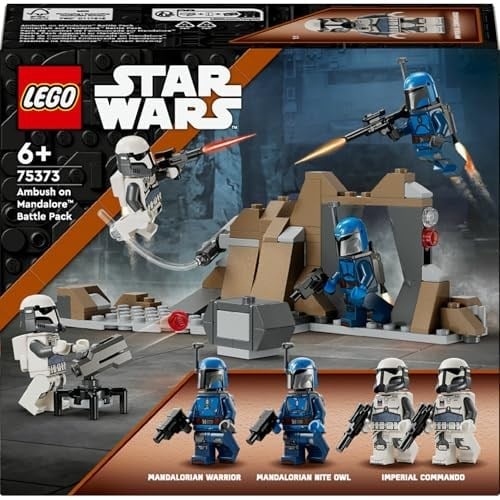 LEGO Star Wars: The Mandalorian Mandalore Pususu Savaş Paketi 75373-6 Yaş ve Üzeri Çocuklar için 4 Minifigür İçeren Koleksiyonluk Yaratıcı Oyuncak Yapım Seti (109 Parça)