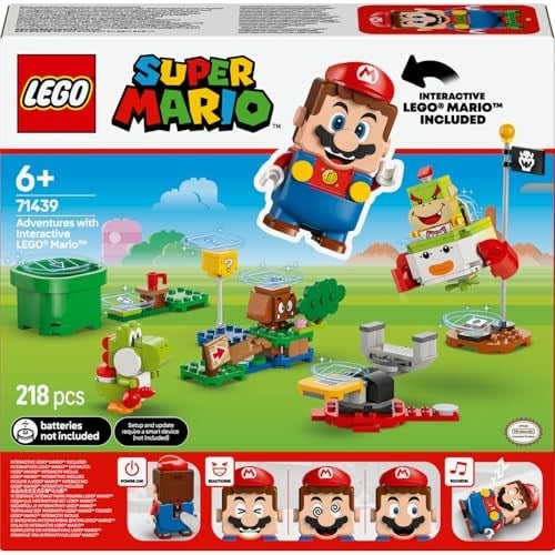 LEGO Super Mario İnteraktif LEGO Mario ile Maceralar 71439-6 Yaş ve Üzeri Kız ve Erkek Çocukları için Yoshi Oyuncağı ile Bowser Jrın Araba Seti, Oyun Severlere Doğum Günü Hediyesi Fikri (218 Parça)