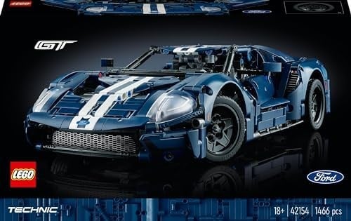 LEGO Technic 2022 Ford GT 42154 - Yetişkinler için Sergilenebilecek bir Supercar Modeli İçeren Sürükleyici bir Yaratıcı Model Yapım Seti (1466 Parça)
