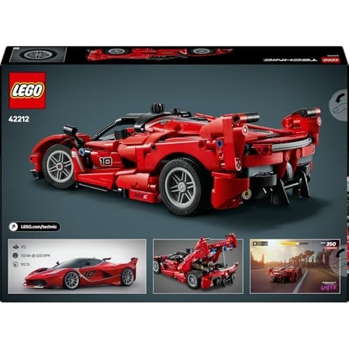 LEGO Technic Ferrari FXX K 42212 – 10 Yaş ve Üzeri Çocuklar için STEMe İlgi Uyandıran Model Araba Oyuncak Yapım Seti, Spor Araba Tutkunları İçin Yaratıcı Hediye Fikri ve Eğitici Oyun (897 Parça)