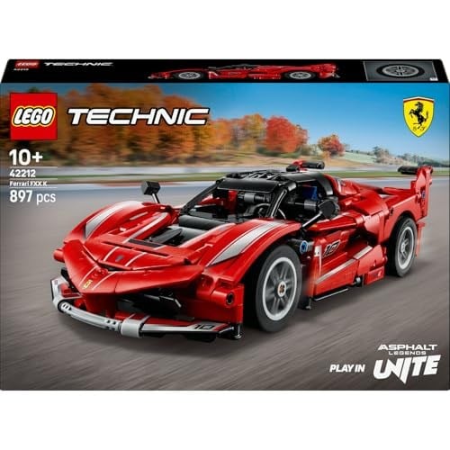 LEGO Technic Ferrari FXX K 42212 – 10 Yaş ve Üzeri Çocuklar için STEMe İlgi Uyandıran Model Araba Oyuncak Yapım Seti, Spor Araba Tutkunları İçin Yaratıcı Hediye Fikri ve Eğitici Oyun (897 Parça)