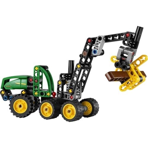 LEGO Technic John Deere 1470H Tekerlekli Orman Makinesi 42218 | 7 Yaş ve Üzeri Kız ve Erkek Çocuklar için Çalışan Kepçe ve Kütük İçeren Oyuncak Yapım Seti, Hediye Fikri (117 Parça)