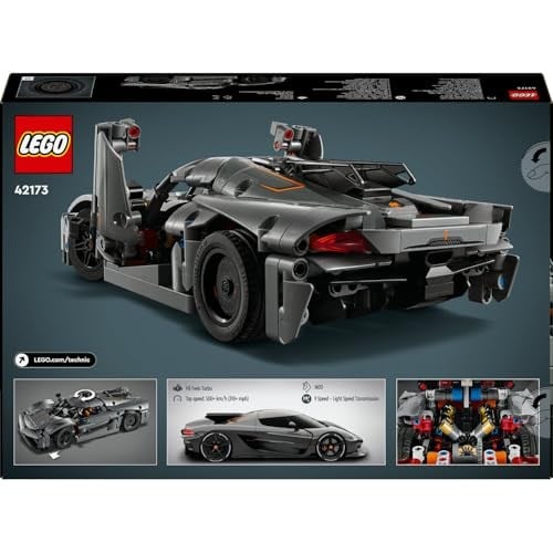 LEGO Technic Koenigsegg Jesko Absolut Gri Hiper Araba 42173 - Çocuklar için Oyuncak Yapım Seti, Doğum Günü Hediyesi Fikri (801 Parça)