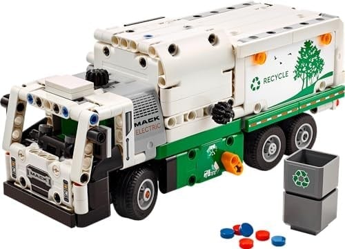 LEGO Technic Mack LR Electric Çöp Kamyonu 42167-8 Yaş ve Üzeri Çocuklar için Geri Dönüşüm Temalı Koleksiyonluk Yaratıcı Oyuncak Model Yapım Seti, Doğum Günü Hediyesi Fikri (503 Parça)