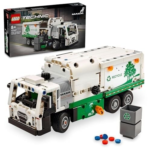 LEGO Technic Mack LR Electric Çöp Kamyonu 42167-8 Yaş ve Üzeri Çocuklar için Geri Dönüşüm Temalı Koleksiyonluk Yaratıcı Oyuncak Model Yapım Seti, Doğum Günü Hediyesi Fikri (503 Parça)