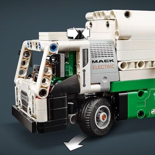 LEGO Technic Mack LR Electric Çöp Kamyonu 42167-8 Yaş ve Üzeri Çocuklar için Geri Dönüşüm Temalı Koleksiyonluk Yaratıcı Oyuncak Model Yapım Seti, Doğum Günü Hediyesi Fikri (503 Parça)