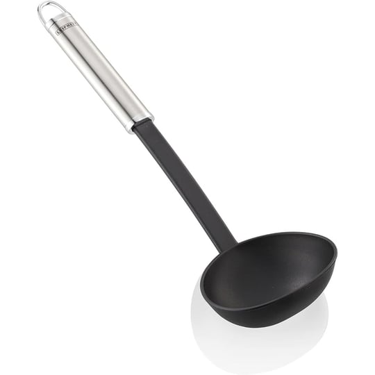 Leifheit Kepçe 32 cm naylon Sterling serisi, paslanmaz çelik ve naylondan çorba kepçesi, çiziksiz pişirmek için, oval saplı ve pratik asma halkalı, sos kaşığ - Seçenekler: Kepçe, Sebze kaşığı, spatula