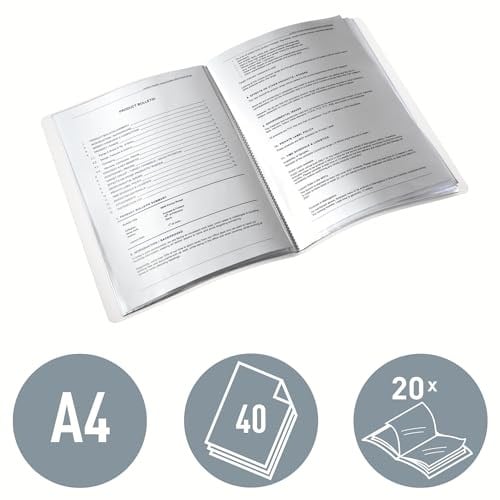 Leitz WOW A4 Sunum Dosyası, Metalik Mor, 20 Şeffaf Poşetli, 40 A4 Sayfa Kapasiteli, 46310062
