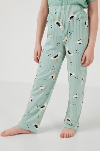 Lela Baskılı Beli Lastikli Gömlek Yaka Kısa Kollu Pijama Takımı Kız Çocuk PİJAMA TAKIMI 6576001