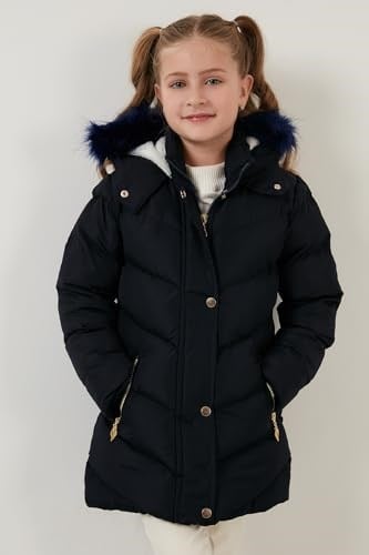 Lela Peluş Astarlı Yakası Suni Kürklü Çıkarılabilir Kapüşonlu Kışlık Mont Kız Çocuk MONT 5761908 - Seçenekler: 5 Yıl, 6 Yıl, 7 Yıl, 11 Yıl, 12 Yıl