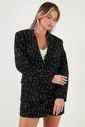 Lela Taşlı Regular Fit Broş Detaylı Ceket-Şort Etek Takım Bayan TAKIM 6839618 - Bedenler: S, M, L