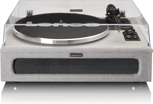 Lenco LS-440 Pikap - Bluetooth Pikap - Entegre Hoparlör 40 Watt RMS - Kayış Tahriki - Pitch Control - Ön Amplifikatör - RCA Out ve AUX-In - Gri | LS-440 - Vinil Çalar - Bluetooth 40 Watt RMS - Kayış T