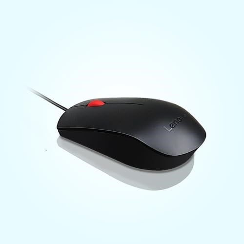 Lenovo 5266214 Essential Fare, 3 Düğmeli, Kablolu USB, Siyah