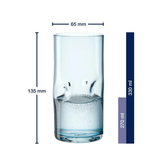 Leonardo Vesuvio El Yapımı Karışık Renkli Meşrubat Bardağı Seti 330 ml