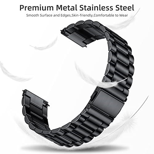 Lerobo Samsung Galaxy Watch 7 6 5 4 Band 44 mm 40 mm/Galaxy Watch 6 4 Klasik Bant 43 mm 47 mm 46 mm 42 mm/Aktif 2 40 mm 44 mm/Saat 3 41 mm, 20 mm Paslanmaz Çelik Metal Yedek Erkek Kadın ile Uyumlu