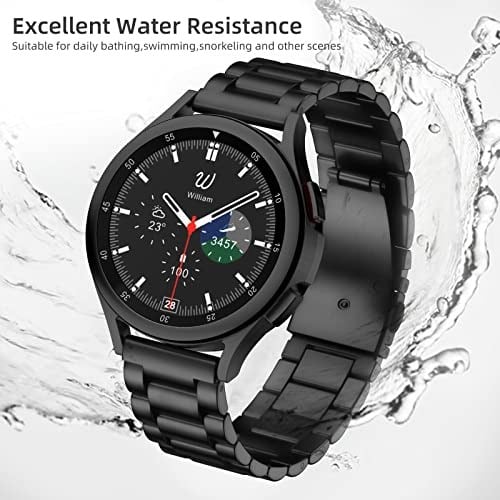 Lerobo Samsung Galaxy Watch 7 6 5 4 Band 44 mm 40 mm/Galaxy Watch 6 4 Klasik Bant 43 mm 47 mm 46 mm 42 mm/Aktif 2 40 mm 44 mm/Saat 3 41 mm, 20 mm Paslanmaz Çelik Metal Yedek Erkek Kadın ile Uyumlu