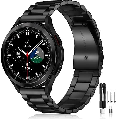 Lerobo Samsung Galaxy Watch 7 6 5 4 Band 44 mm 40 mm/Galaxy Watch 6 4 Klasik Bant 43 mm 47 mm 46 mm 42 mm/Aktif 2 40 mm 44 mm/Saat 3 41 mm, 20 mm Paslanmaz Çelik Metal Yedek Erkek Kadın ile Uyumlu