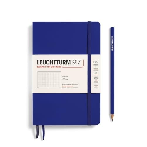 LEUCHTTURM1917 372373 Not Defteri Paperback B6+, Yumuşak Kapaklı Yazı Defteri, 123 Numaralı Sayfa, Mürekkep, Noktalı