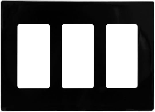 Leviton 80311-SE 3-Gang Decora Plus Duvar Plakası Vidasız Geçmeli Montaj, Siyah