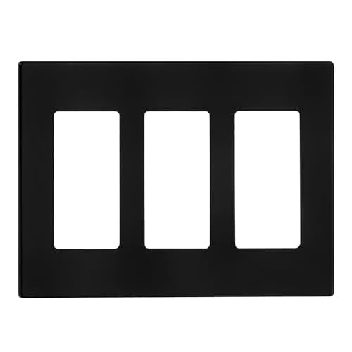 Leviton 80311-SE 3-Gang Decora Plus Duvar Plakası Vidasız Geçmeli Montaj, Siyah