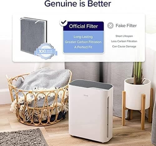 LEVOIT Vital100 Hava Temizleyici Değiştirme, Gerçek HEPA Yüksek Verimli Aktif Karbon Filtre, Vital 100-RF, 2li Paket, Beyaz