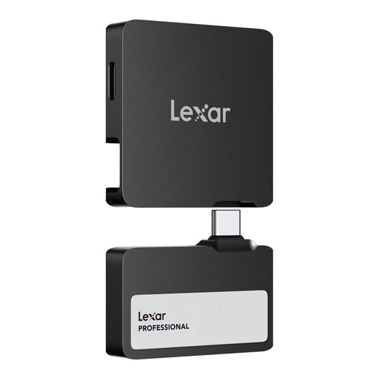 Lexar 2TB Professional Go Taşınabilir SSD, Hub ile, Apple 4K 60fps ProRes Destekler, 1050MB/sye kadar, USB 3.2 Gen 2, Sağlam, IP65, Ultracompact, iPhone 15/16 ile uyumlu, Harici SSD, Siyah