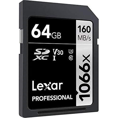 Lexar Professional 64GB 1066x SDXC UHS-I Kart, up to 160MB/s read 70MB/s write C10 V30 U3, Standart