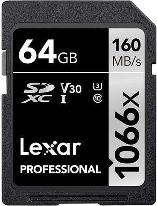 Lexar Professional 64GB 1066x SDXC UHS-I Kart, up to 160MB/s read 70MB/s write C10 V30 U3, Standart