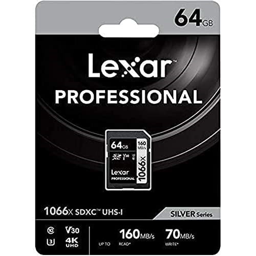 Lexar Professional 64GB 1066x SDXC UHS-I Kart, up to 160MB/s read 70MB/s write C10 V30 U3, Standart