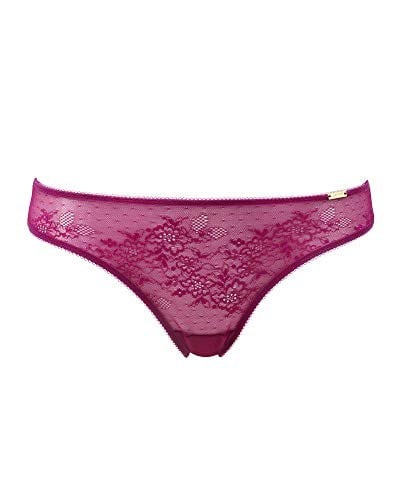LEXWEAR Kadınlar için parlak dantelli külot. Siyah M