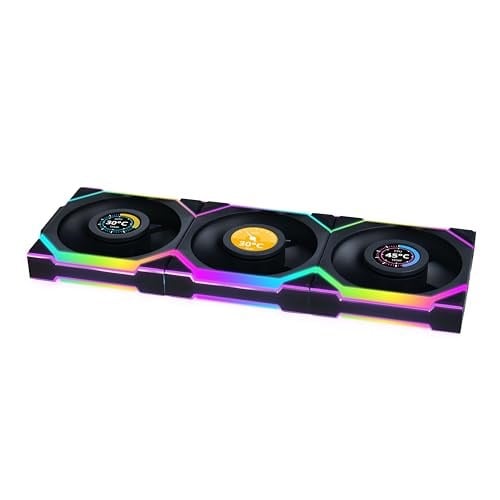 Lian Li UNI FAN REVERSE SL WIRELESS LCD 3x120mm RGB Kablosuz Kasa Fanı Siyah