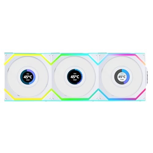 Lian Li UNI FAN REVERSE SL WIRELESS LCD 3x120mm Beyaz Kasa Fanı (G99.12RSLLCD1W3W.00)