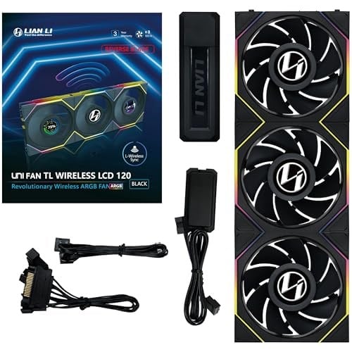 Lian Li UNI FAN REVERSE TL WIRELESS LCD 3x120mm Siyah Kasa Fanı (G99.12RTLLCD1W3B.00)