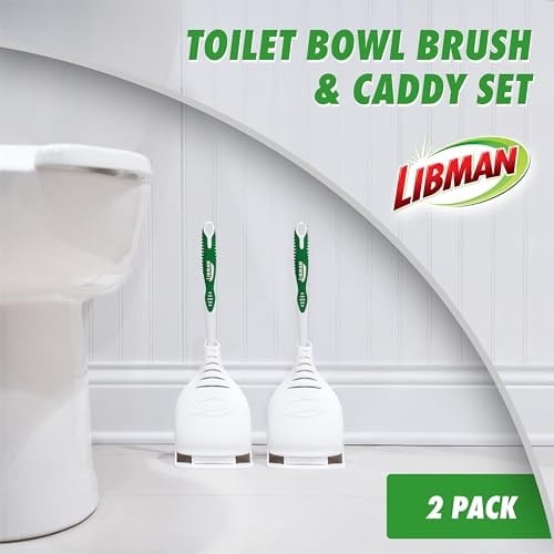 Libman Tasarım Kase Fırçası ve Rafı - Benzersiz Tasarlanmış, Kaliteli Tuvalet Temizleme Seti 2li Paket