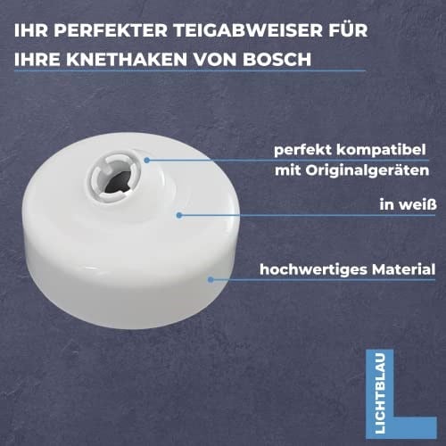 LICHTBLAU Hamur deflektörü 619166 00619166 Bosch MUM4 MUM5 MUM Seri 2 beyaz | Bosch mutfak robotları için uygun yoğurma kancası kazıyıcı - Seçenekler: Teigabweiser 619166, Rührbesen 650543