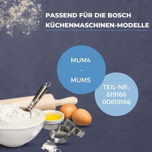 LICHTBLAU Hamur deflektörü 619166 00619166 Bosch MUM4 MUM5 MUM Seri 2 beyaz | Bosch mutfak robotları için uygun yoğurma kancası kazıyıcı - Seçenekler: Teigabweiser 619166, Rührbesen 650543
