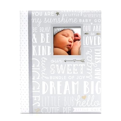 Lil Peach First 5 Years Dream Big Wordplay Bebek Hafıza Defteri, Yeni ve Bekleyen Ebeveynler için Cinsiyetten Ayrılmış Bebek Hatırası, Hamilelik ve Kilometre Taşı Günlüğü, Gri