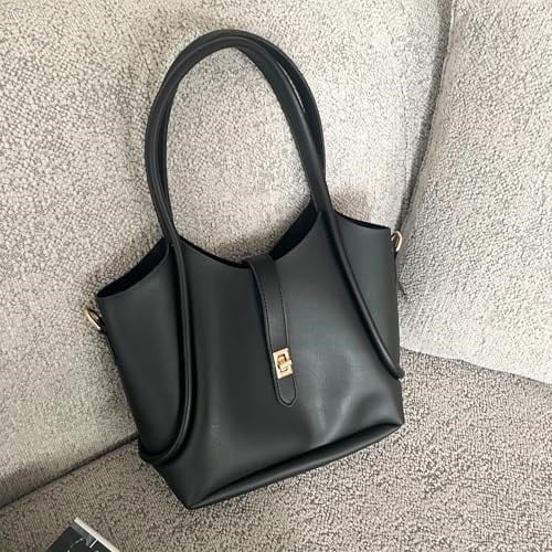 LILY Yavrulu Tote Omuz Çantası Orta Boy, Gold Tokalı Suni Deri Kadın Çantası, Modern Trend Günlük Kullanıma Uygun Tote Çanta, Makyaj Çantalı Tote Çanta, Çıkarılabilir Uzun Askılı