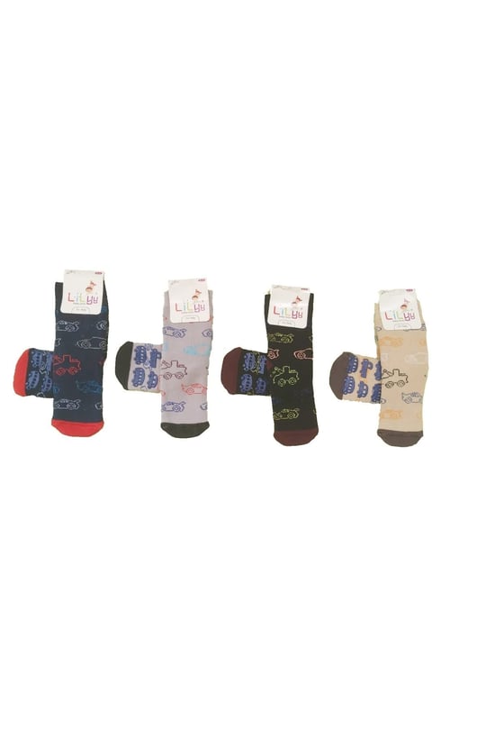 Lilyy Baby & Kids Socks Lilyy Baby & Kids Socks 12 Adet Taban Kaydırmaz Soket Çorap Çok Renkli 3-4 Yaş