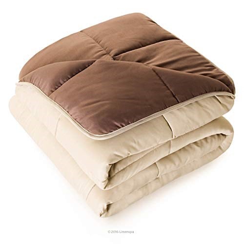 Linenspa Yorgan, Kuş Tüyü Alternatif, Kutu Dikişli, Dört Mevsim Mikrofiber, Çocuklar, Gençler veya Yetişkinler için Yatak Takımı - Kum/Mocha - King - Seçenekler: 168 x 218 cm, Twin XL, King