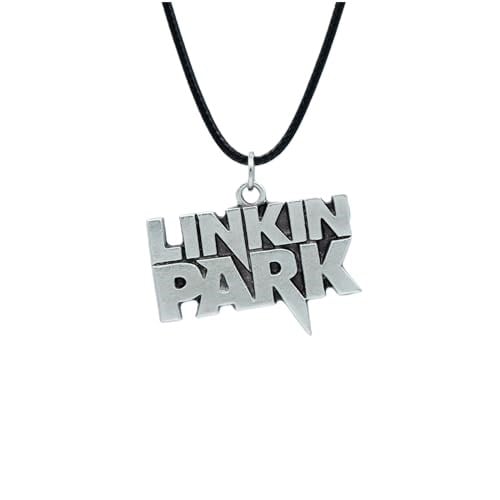 Linkin Park Deri ip Kolye - Gümüş Kaplama - Kadın Erkek Kolye - No:1021
