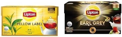 Lipton 100lü Demlik Poşet Çay Avantaj Paketi, Yellow Label ve Earl Grey
