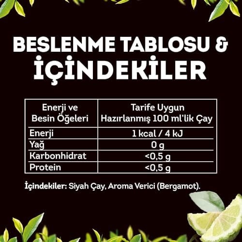Lipton Earl Grey Bergamot Aromalı Demlik Poşet Çay 48li Paket
