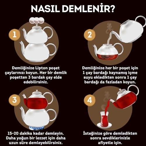 Lipton Earl Grey Bergamot Aromalı Demlik Poşet Çay 48li Paket