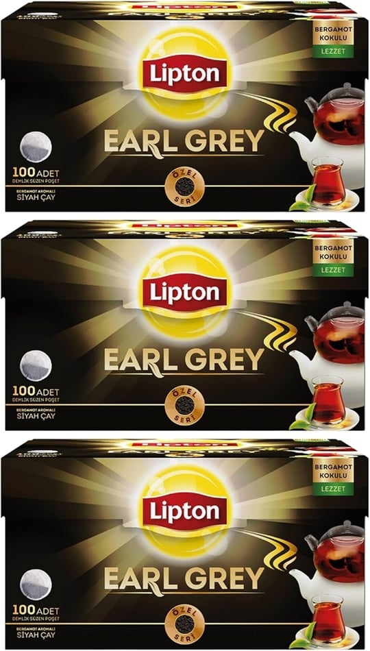 Lipton Earl Grey Demlik Poşet Çay 100Lü 3 Adet