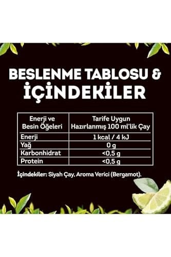 Lipton Earl Grey Poşet Çay Bergamotlu 100lü x 8 Adet