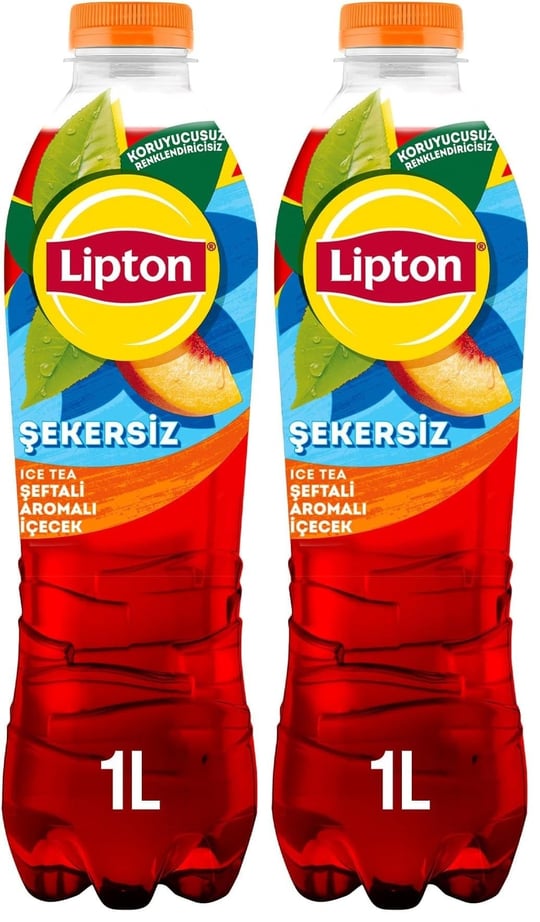 Lipton Ice Tea Şekersiz Şeftali Şekersiz İçecek 1000 ml 2li paket