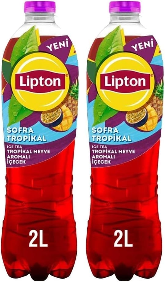 Lipton Ice Tea Tropikal Meyve Aromalı Soğuk Çay, Pet, 2 Litre 2li paket