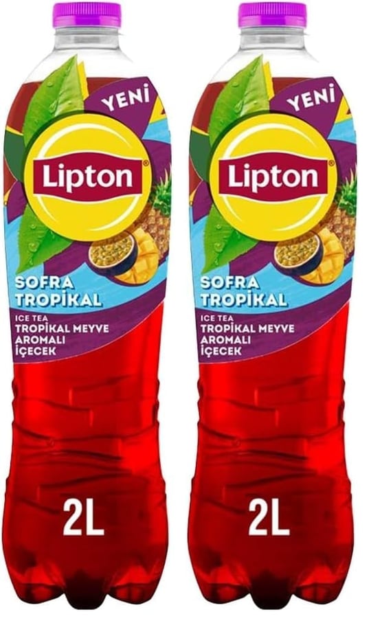 Lipton Ice Tea Tropikal Meyve Aromalı Soğuk Çay, Pet, 2 Litre 2li paket